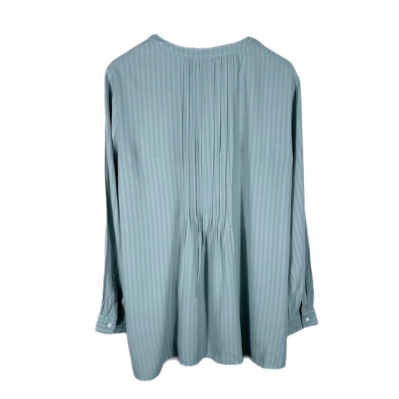 J. Jill Pintuck V-Neck Tunic Top M Sage Green Minimalist - Picture 4 of 11